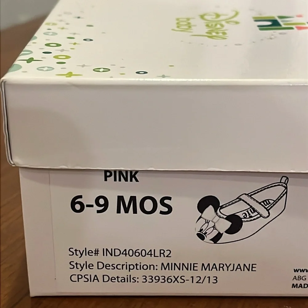 Minnie Mouse Disney Maryjane Crib Shoes Infant Baby Girl 6-9 Months mo pink new